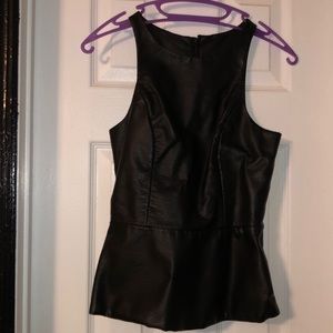 Express leather peplum top
